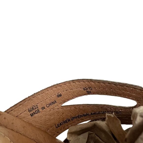 Clarks Artisan‎ Womens Mule Wedge Sandals Brown Stitched Leather Cushioned Sz 9M - Picture 7 of 8